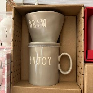 Rae Dunn Brew Enjoy Coffee Mug Set